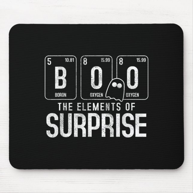 Boo The Element Of Surprise - Funny Halloween Nerd Mouse Pad (Front)