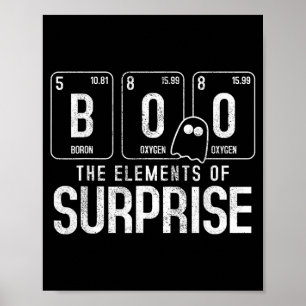 Boo The Element Of Surprise - Funny Halloween Nerd Poster