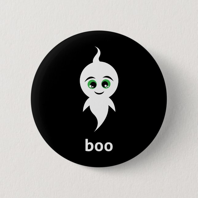 Boo the Ghost 6 Cm Round Badge (Front)
