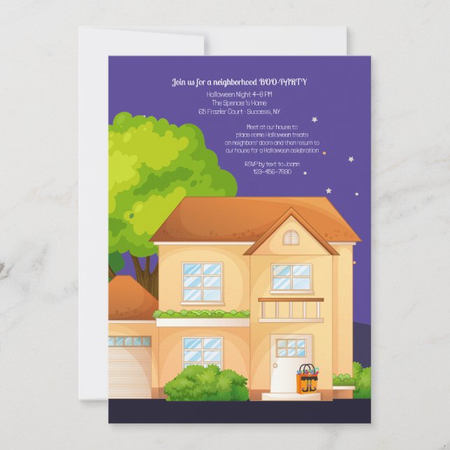 Boo the Neighbours Halloween Invitation (Front)
