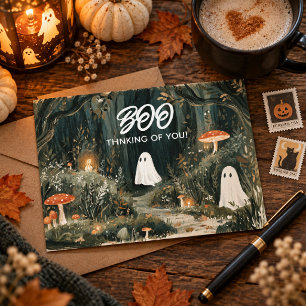 Boo Thinking of You Cute Ghost Halloween Postcard
