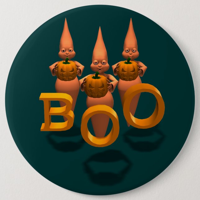 Boo! Three Cute Ghosties 6 Cm Round Badge (Front)