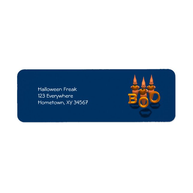 Boo! Three Cute Ghosties Return Address Label (Front)