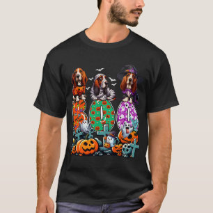 BOO Three Halloween Basset Hounds Cosplay Witch T-Shirt