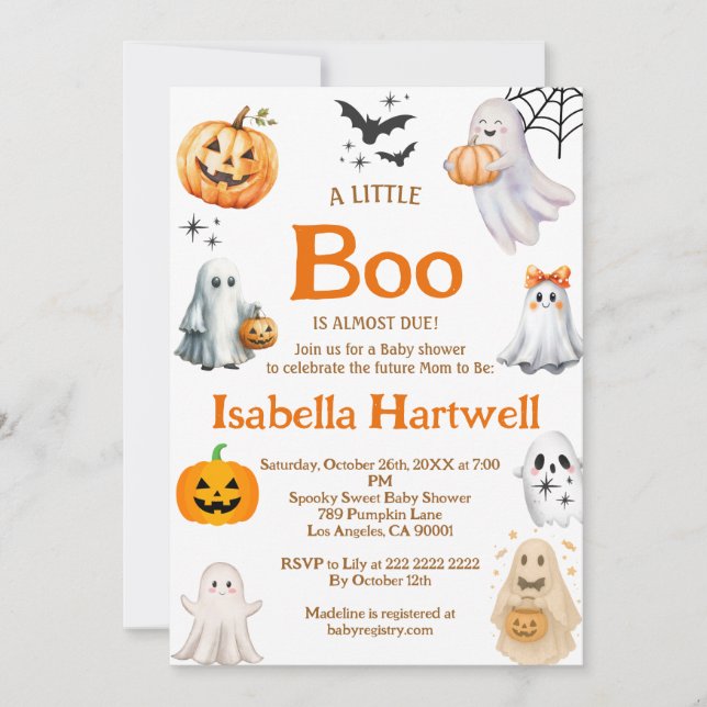 Boo-tiful Baby on the Way – Halloween Baby Shower  Invitation (Front)