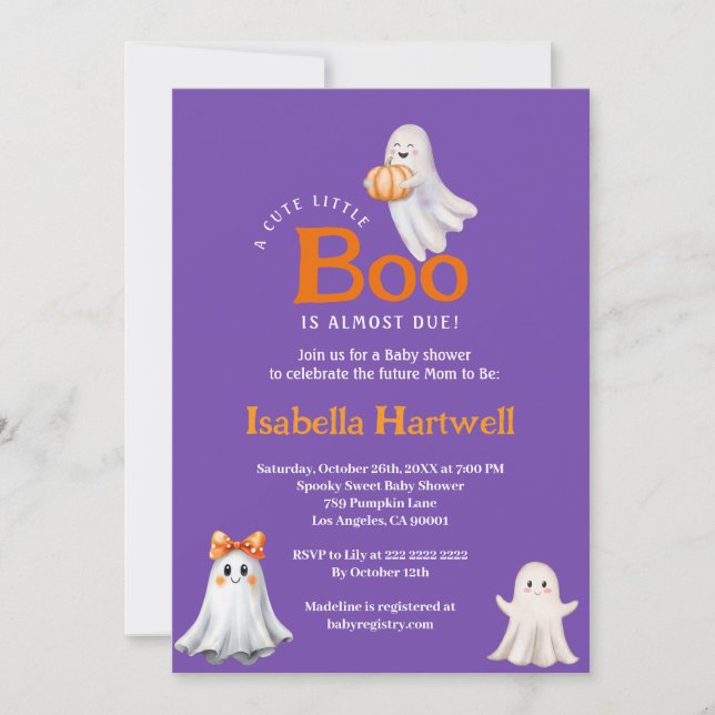 Boo-tiful Baby on the Way – Halloween Baby Shower  Invitation (Front)