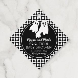 BOO - TIFUL Baby Shower BW Halloween Thank You Favour Tags