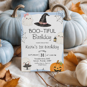 Boo Tiful Birthday Cute Ghost 1st Birthday Invitation