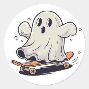 Boo-tiful Board Classic Round Sticker