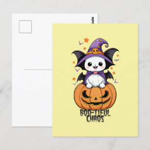 Boo-tiful Chaos Bats, Hats, & Pumpkins Postcard