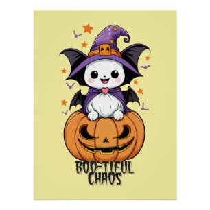 Boo-tiful Chaos Bats, Hats, & Pumpkins Poster