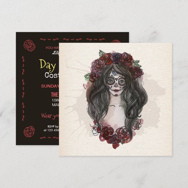Boo-tiful Dia de los Muertos Party | Invitation (Front/Back)