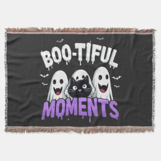 👻🎃 Boo-Tiful Halloween Ghost Bat Cosy Spooky 🦇 Throw Blanket