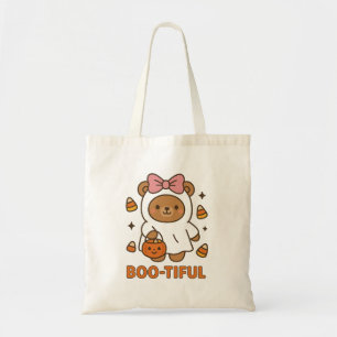Boo-tiful Halloween Shirt – Cute Teddy Bear in Gho Tote Bag