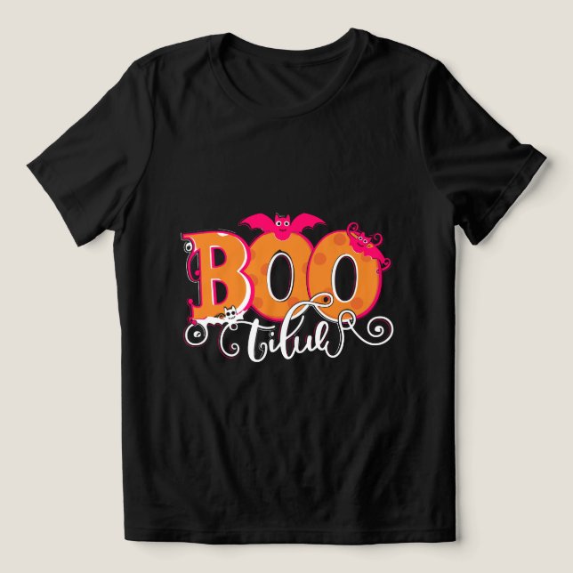 Boo- tiful Halloween Tri-Blend Shirt (Design Front)