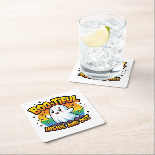 Boo-Tiful Inside And Out Square Paper Coaster