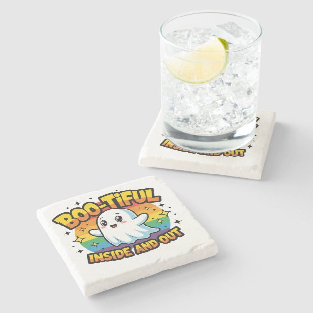 Boo-Tiful Inside And Out Stone Coaster (Side)