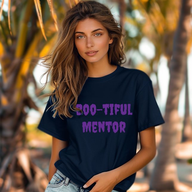 Boo-tiful Mentor halloween purple  typography T-Shirt (Creator Uploaded)
