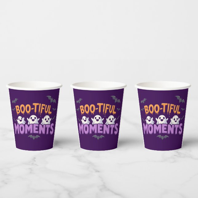 Boo-Tiful Moments Cute Halloween Ghosts and Bats Paper Cups (Multi)