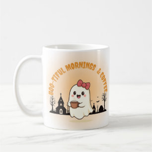 Boo-tiful Mornings & Coffee" Cute Ghost Halloween Coffee Mug