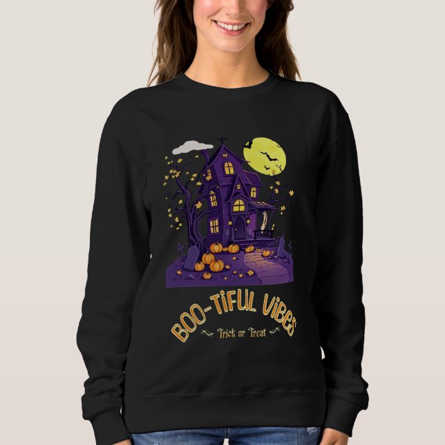 Boo-Tiful Vibes Halloween Sweatshirt (Front)