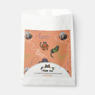 Boo-tifully Tangled Black Cats and Yarn Halloween Favour Bag