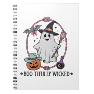 Boo-tifully Wicked Cute Witch Ghost Halloween Notebook