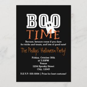 BOO TIME Halloween Costume Party Invitation