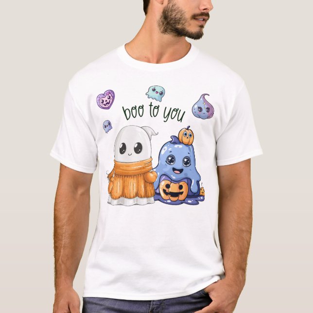 Boo To You Cabin Happy Halloween Scary Ghost T-Shirt (Front)
