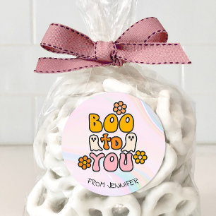 Boo to You Cute Halloween Classic Round Sticker