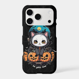 Boo to You Too Cute Cat Bat Wings & Pumpkin