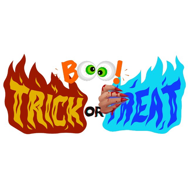 Boo-Trick or Treat Poster (Eerie phantoms linger, seeking restless souls.)