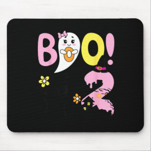 Boo Two 2nd Birthday Girls-Funny Halloween Ghost Mouse Pad