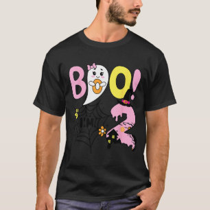 Boo Two 2nd Birthday Girls-Funny Halloween Ghost T-Shirt
