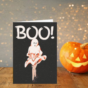 Boo! Vintage Ghost Costume Halloween Card