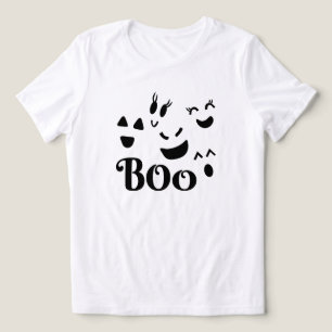 Boo, Whimsical Ghost Face Halloween Tri-Blend Shirt