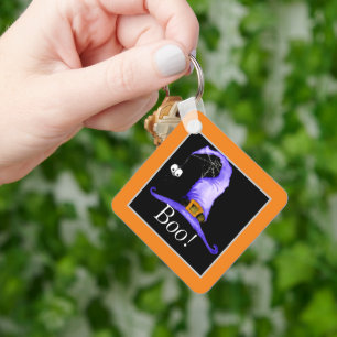 Boo! Whimsical Witches' Hat   Key Ring
