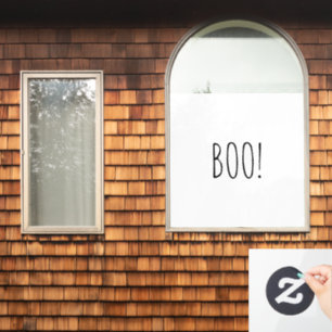 Boo white black spooky typography funny Halloween