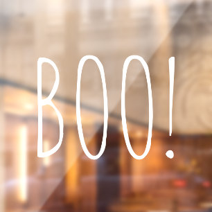 Boo white spooky typography funny cute Halloween