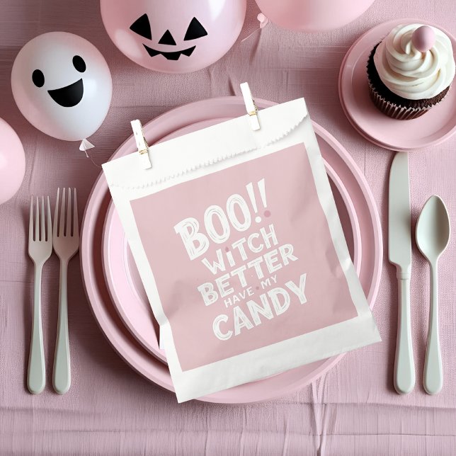Boo! Witch Better Have My Candy | Pastel Pink  Favour Bag (Creator Uploaded)