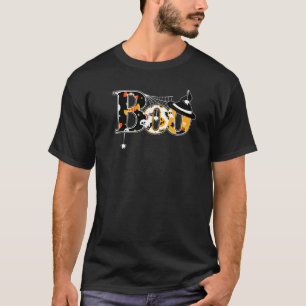 Boo Witch Hat Spider Web Trick or Treat Halloween T-Shirt