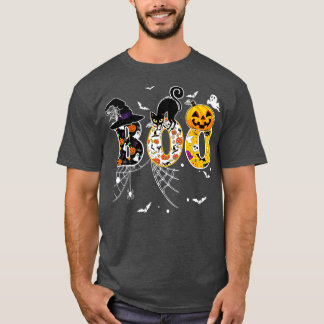 Boo With Spiders And Witch Hat Halloween  - 1  T-Shirt