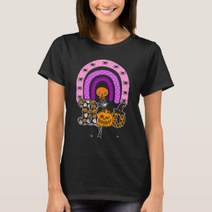 Boo With Spiders And Witch Hat Halloween Rainbow 1 T-Shirt