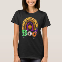 Boo With Spiders And Witch Hat Halloween Rainbow  