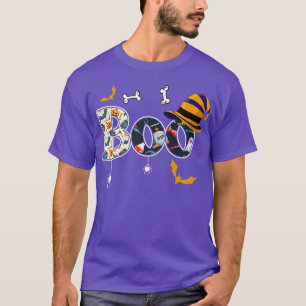 Boo With Spiders And Witch Hat Halloween T-Shirt