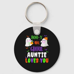 Boo-y Or Ghoul Auntie Loves You Boo Halloween Baby Key Ring