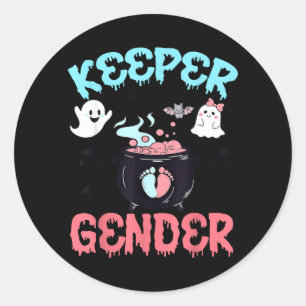 Boo-y Or Ghoul Gender Reveal Shirt Keeper of The Classic Round Sticker