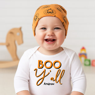 Boo Y'all Cute Typography Halloween T-Shirt Baby Bodysuit
