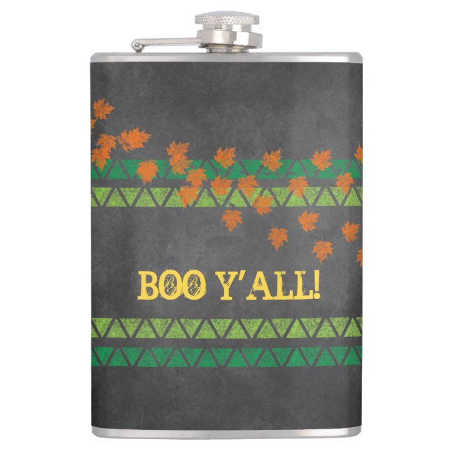 BOO Y'ALL Halloween Potion Southern Hospitality Hip Flask (Front)