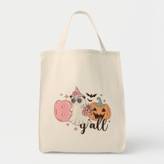 Boo Y'All Halloween Tote Bag (Front)